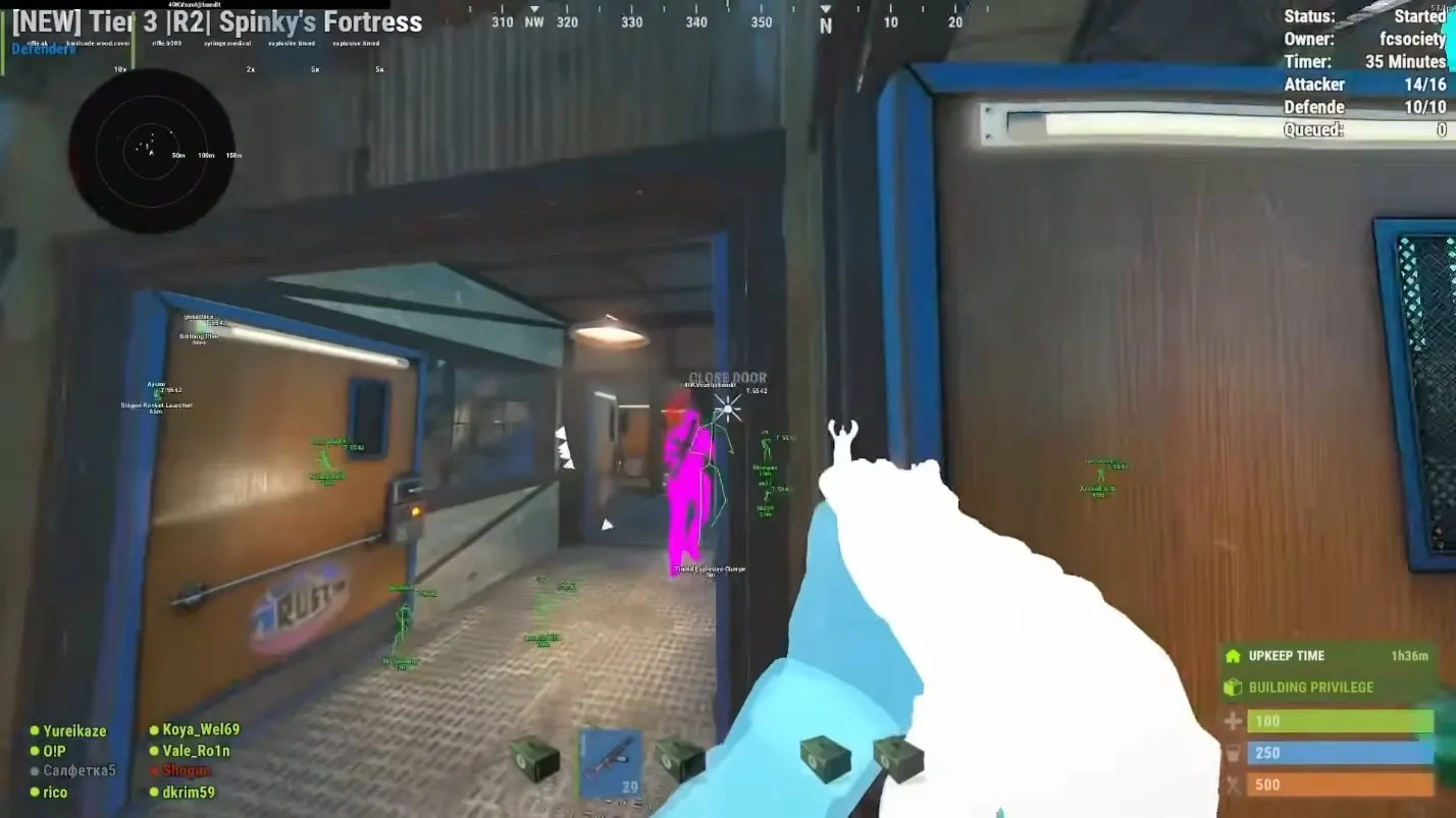 Rust chams and player ESP inside a base — the edge premium cheats are selling